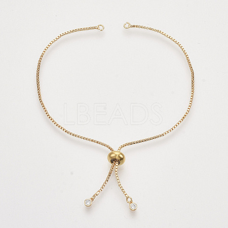 Adjustable Brass Box Chain Slider Bracelet/Bolo Bracelets Making X-KK-T054-4G-NF-1