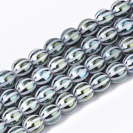 Electroplate Glass Beads Strands X-EGLA-S177-11A-04-1