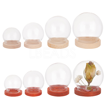 8 Sets 8 Style Round Glass Dome Cover AJEW-PH0004-87-1