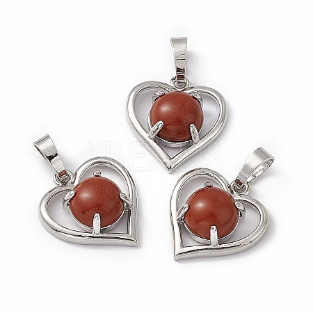 Natural Red Jasper Pendants G-P484-04P-07-1