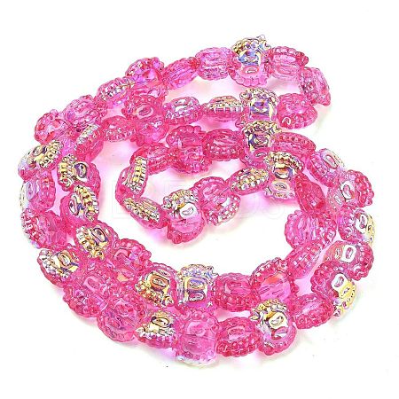Electroplate Baking Paint Transparent Glass Beads Strands GL-CBA17FF-01J-1