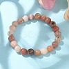 Natural Plum Blossom Jasper Beads Stretch Bracelets BJEW-F380-01-B08-6