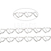 304 Stainless Steel Heart & Heart Link Chains CHS-F015-05P-2