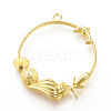 Rack Plating Alloy Open Back Bezel Pendants PALLOY-Q351-31G-FF-1