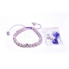 Natural Kunzite Braided Bead Bracelets BJEW-JB04243-01-1