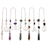 Unicraftale 5Pcs 5 Style Natural Gemstone Pointed Dowsing Pendulums FIND-UN0002-24-1