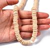 Flat Round Handmade Polymer Clay Beads CLAY-R067-10mm-53-7