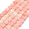 Synthetic Coral Dyed Carved Beads BSHE-H114-02D-1