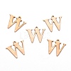 Ion Plating(IP) 304 Stainless Steel Alphabet Charms STAS-H122-W-RG-2