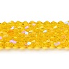 Transparent Electroplate Glass Beads Strands EGLA-A039-T4mm-L22-1