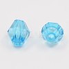 Faceted Bicone Transparent Acrylic Beads X-DBB6mm11-1