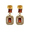 Ion Plating(IP) 304 Stainless Steel Micro Pave Cubic Zirconia Dangle Stud Earrings EJEW-H018-04G-02-1