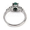 Oval Natural Natural Malachite Adjustable Rings RJEW-Q819-01P-08-4