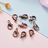 Red Copper Tone Zinc Alloy Lobster Claw Clasps X-E103-NFR-6