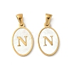 Natural Shell Oval with Initial Pendants STAS-I351-23G-N-1