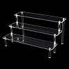 3-Tier Assembled Transparent Acrylic Organizer Display Risers ODIS-WH0029-85A-1