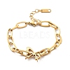 304 Stainless Steel Charm Bracelets BJEW-F487-02G-4