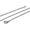 12Pcs 2.2MM 304 Stainless Steel Textured Twisted Chain Necklaces for Men Women NJEW-H093-20P-01-5