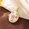 Brass Enamel Locket Pendants KK-F912-05B-G-1