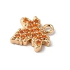 Brass Micro Pave Cubic Zirconia Charms KK-C062-046G-01-2