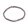 Electroplate Faceted Round Glass Beaded Bracelets BJEW-JB06125-01-1