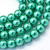 Baking Paint Pearlized Glass Pearl Round Bead Strands X-HY-Q003-4mm-29-1