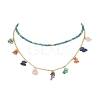 2Pcs 2 Style Natural & Synthetic Mixed Gemstone Chip Beaded Bib Necklaces Set NJEW-TA00106-2