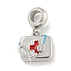 304 Stainless Steel European Dangle Charms STAS-U005-40P-1