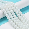 Opaque Solid Color Glass Round Beads Strands X-GLAA-F032-8mm-01-5