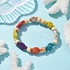 Beach Turtle Dye Synthetic Turquoise Beaded Stretch Barcelets BJEW-JB10296-01-2
