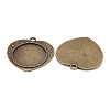 For Valentine's Day Alloy Heart Carved Word Love Pendant Cabochon Bezel Settings X-TIBEP-M018-104AB-NF-2