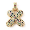Brass Micro Pave Cubic Zirconia Pendants ZIRC-P121-01G-X-1