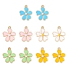 10Pcs 5 Colors Alloy Enamel Pendants ENAM-YW0002-11-1