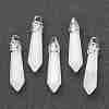 Bullet Natural White Jade Pointed Pendants G-E332-C27-2