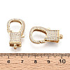 Brass Pave Clear Cubic Zirconia Lobster Claw Clasps KK-T075-78G-3
