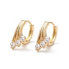 Cubic Zirconia Flower Hoop Earrings EJEW-B014-13G-1