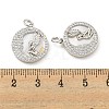 Brass Micro Pave Clear Cubic Zirconia Pendants KK-L211-018P-01-3