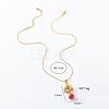 3Pcs French Style Stainless Steel Triple Ring with Red Round Pendant Necklaces for Women DT9932-5