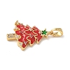 Christmas Brass Micro Pave Cubic Zirconia Pendants KK-K305-07A-01-2