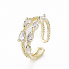 Brass Micro Pave Clear Cubic Zirconia Cuff Rings RJEW-Q164-010-NF-3