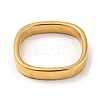 Ion Plating(IP) 304 Stainless Steel Rectangle Finger Ring RJEW-C059-01G-2