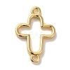 Rack Plating Brass Cross Outline Connector Charms Links KK-U027-05G-1