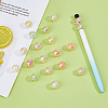 24Pcs 6 Colors UV Plating Printed Transparent Acrylic Beads TACR-DC0001-11-5