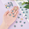 ARRICRAFT 32Pcs 2 Colors Opaque Resin Evil Eye Pendants RESI-AR0001-21-3