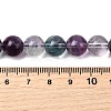 Natural Rainbow Fluorite Round Bead Strands G-P070-31-10mm-5