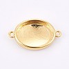 Brass Cabochon Connector Settings KK-F748-26G-1