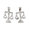 Rack Plating Brass Micro Pave Cubic Zirconia Pendants KK-F848-04P-1
