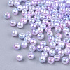Rainbow ABS Plastic Imitation Pearl Beads OACR-Q174-6mm-01-2