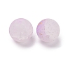 Frosted Baking Paint Crackle Glass Beads with Glitter Powder X1-DGLA-T004-8mm-01E-2