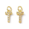 Real 18K Gold Plated Brass Micro Pave Clear Cubic Zirconia Charms KK-E068-VB452-T-2